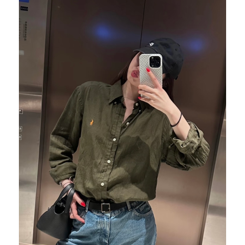 Polo Ralph Lauren小马墨绿衬衫