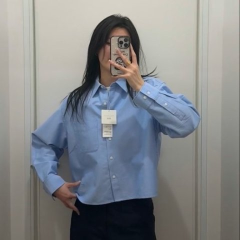 Uniqlo@一头油oilMiu系蓝衬衫