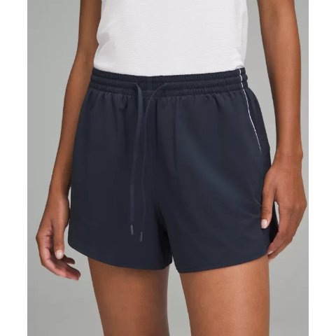 Lululemon海军蓝+白色侧面包边 好好看高腰短裤