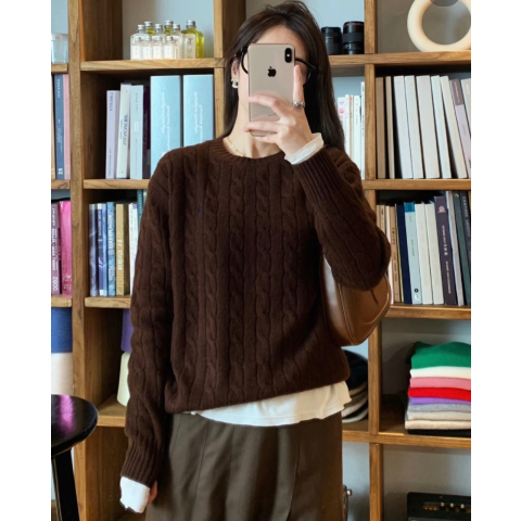 Polo Ralph Lauren麻花毛衣 巧克力色