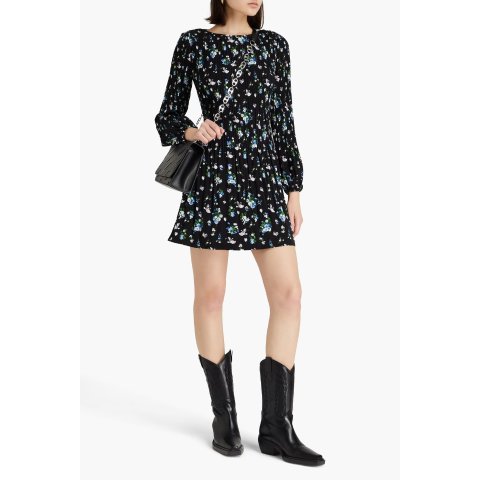 Maje秋冬大衣内搭！碎花裙