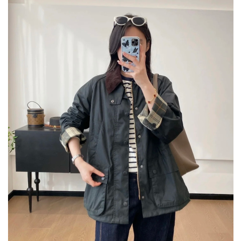 Barbour@Nancy油腊皮翻领夹克