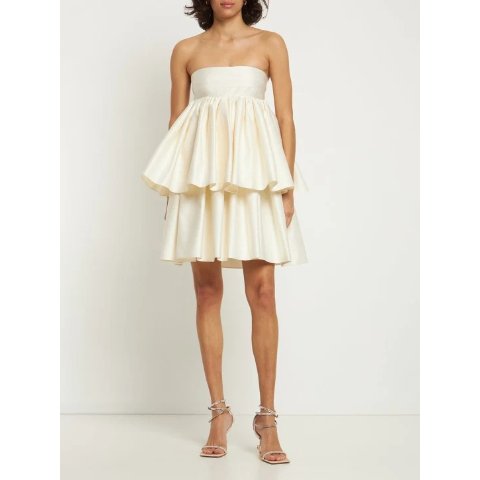 34码有Carmina打褶无肩带迷你连衣裙