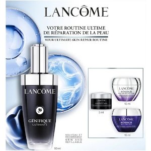 Lancome变相35折！！价值218欧！全部爆品无鸡肋超修小黑瓶50ml+小黑瓶眼霜5ml+塑颜面霜和晚霜各15ml