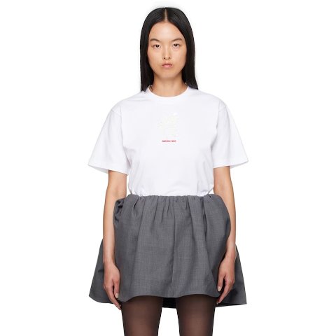 宁艺卓同款白色Logo T恤