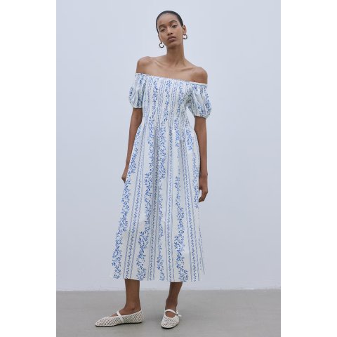 H&M这条真好看！！！青花瓷裙