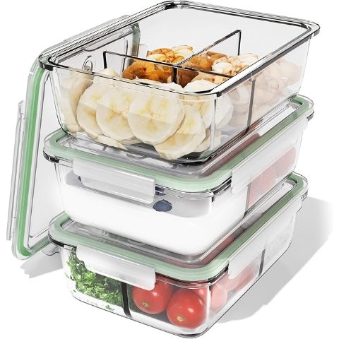 3个，分格设计不串味分隔餐盒