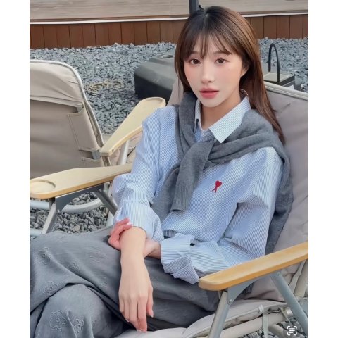 AMI 爱心衬衫