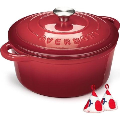 闪促随时截止！Overmont 珐琅铸铁锅 5.2L