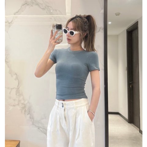 Lululemon同款香芋色 @猫同学connieNulu 修身短袖