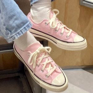 Converse配牛仔裤 很校园风粉色 Chuck 70 运动鞋