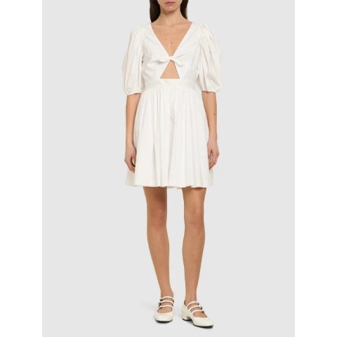 Marie泡泡袖棉质迷你连衣裙