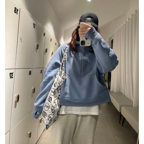 Lululemon同系列蓝色 @小小猴monkeyScuba 半拉链卫衣