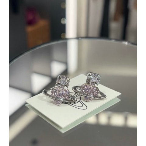 Vivienne Westwood太美啦！！随时移出折扣区限定紫粉色耳环