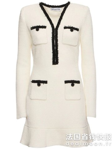 Self-Portrait针织迷你连衣裙