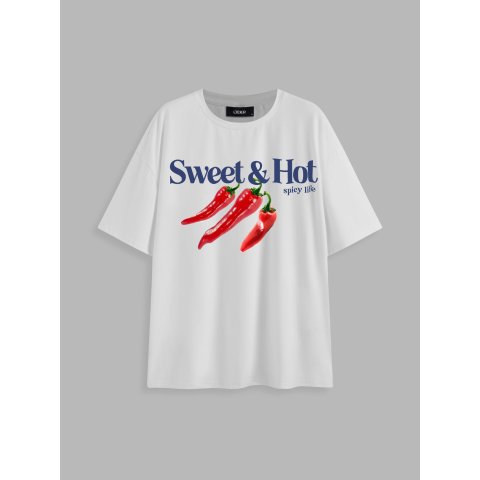 又甜又辣印花T恤