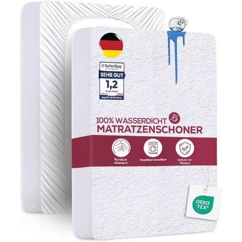 毛巾布表面超柔软，超多尺寸可选防水床垫保护套 90x200cm