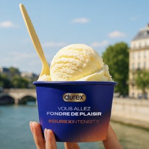 Durex 换赛道了？巴黎街头送🍦免费冰淇淋➕神秘“降温包”
