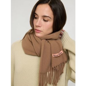 Acne Studios卡其羊毛围巾