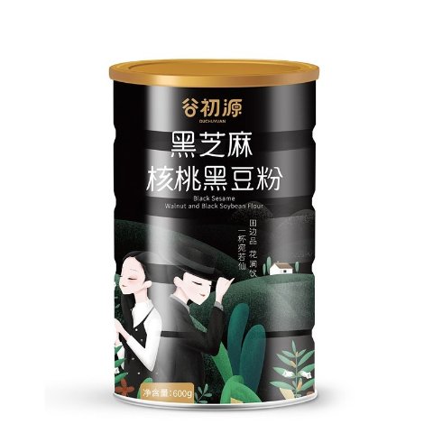 谷初源 黑芝麻核桃黑豆粉 600g
