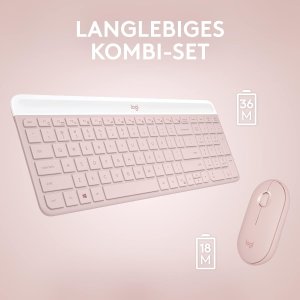 仙女粉键鼠套装€49.99无噪音、不杂乱、治好电量焦虑！罗技MK470 办公/学习好搭子