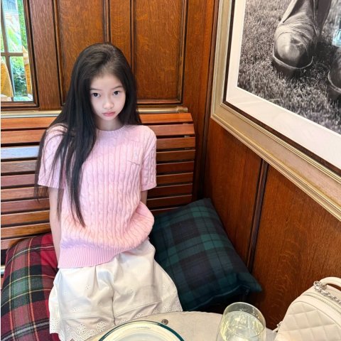 polo ralph lauren 樱花粉针织短袖