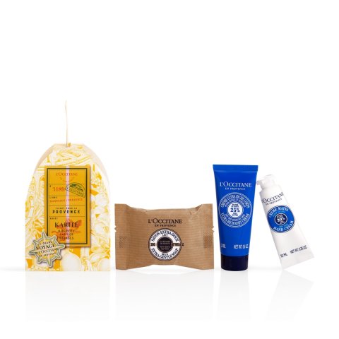 L Occitane乳木果身体乳20ml+护手霜10ml+皂乳木果系列 洗护四件套