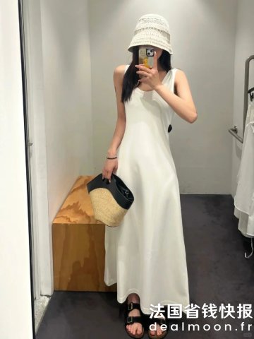 COS无袖棉质度假长裙