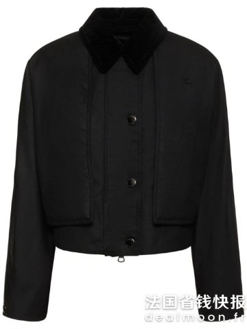Burberry翻领油蜡皮夹克