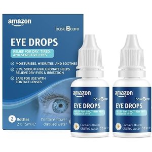 花水版，有舒缓镇静效果！Basic Care 0.2%透明质酸钠眼药水 15ml*2瓶