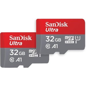 SanDisk32G，闪促随时截止！平均仅€5/张！Ultra microSDHC 储存卡 2张