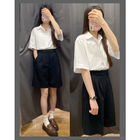 短袖白衬衫