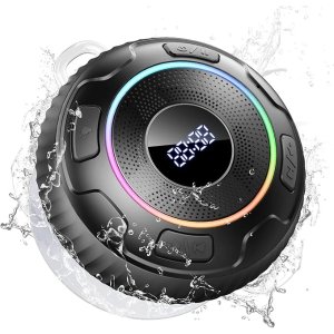 闪促随时截止！自带吸盘，360°立体声+免提功能防水蓝牙音箱
