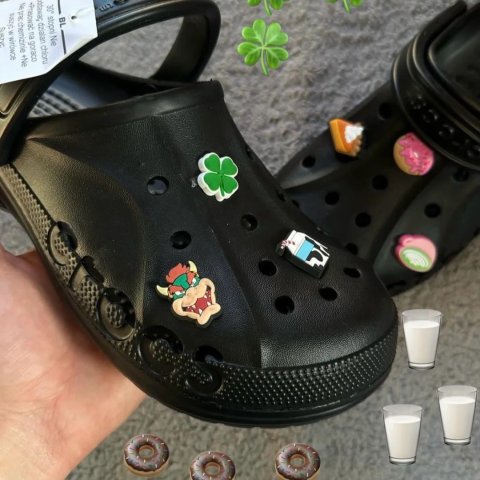 黑色厚底Baya洞洞鞋