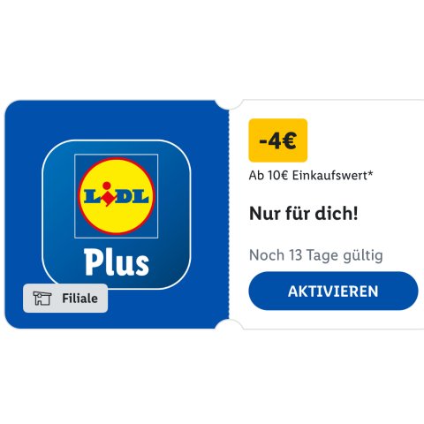 变相6折！赶紧检查你的账户Lidl Plus 电子优惠券 满10欧➖4欧 幸运之神看看我！