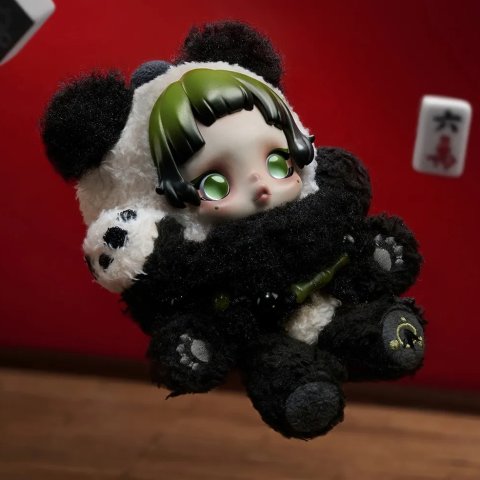POP MART意大利直达SKULLPANDA Lazy Panda 搪胶挂件