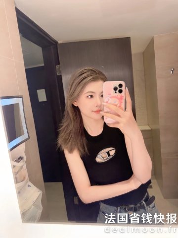 Diesel镂空黑色短袖上衣