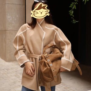 Maje这件和CO*S真的是姐妹款 @小雨Louisa短款系带外套