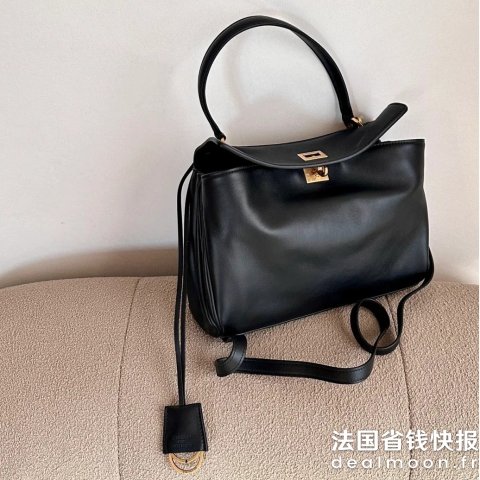 Balenciaga黑金色降价 @闪电酱Rodeo Mini 手提包 黑色