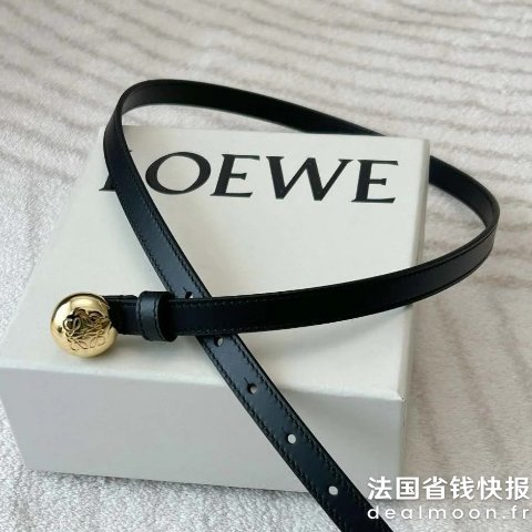 Loewe@雅雅安安Pebble 黑色腰带