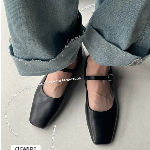 真皮芭蕾鞋 黑色