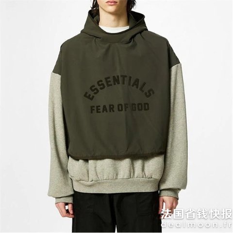 拼接假两件卫衣