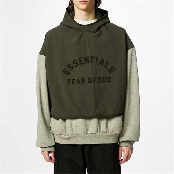 拼接假两件卫衣