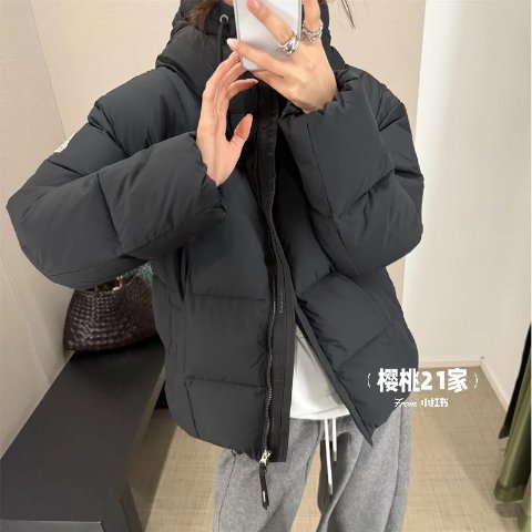 Sportmax类似款上身 @樱桃21家Black 短款羽绒服 防泼水