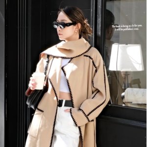 Maje 大衣外套合集 白色拼接大衣€367