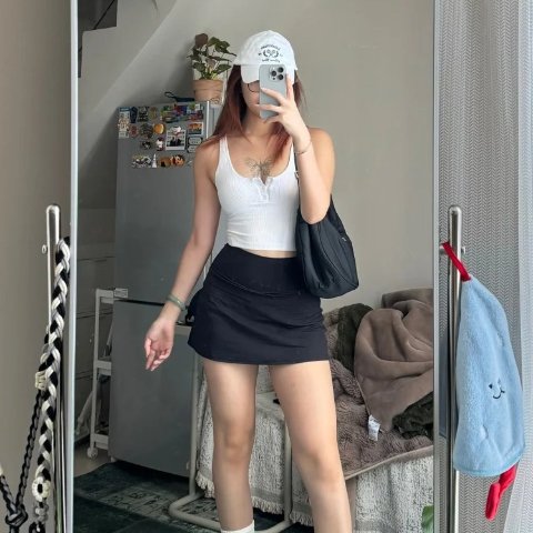 高腰轻盈网球裙 石墨灰