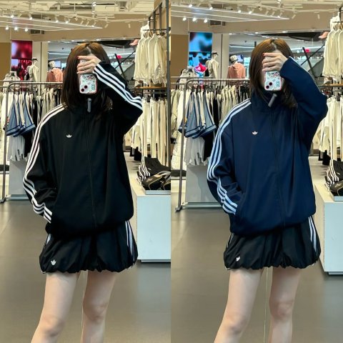 Adidas@布鲁布鲁布鲁Firebird 女款宽松飞行夹克