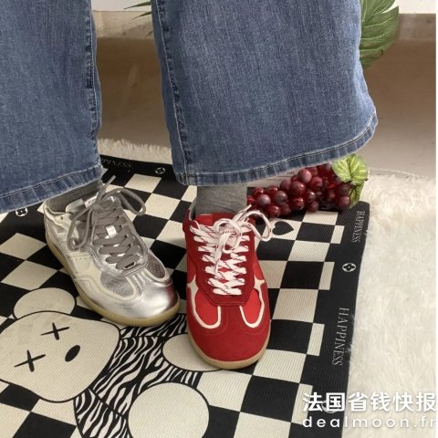 银色 @小红薯67F8154FALOHAS 金属皮革运动鞋