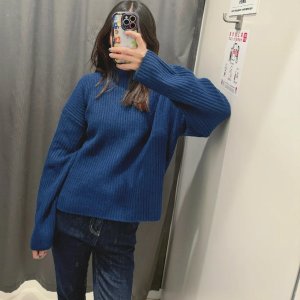 Uniqlo蓝色款还有货舒芙蕾半高领针织衫