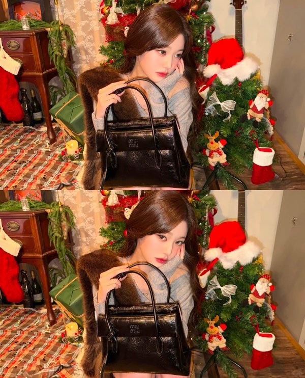 Solitaire 亮面皮革手袋